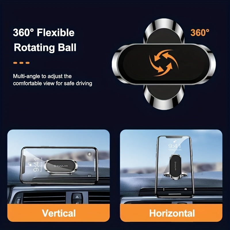 360 Rotation Magnetic Car Phone Holder Metal Magnet Car Mount Mobile Phone Holde
