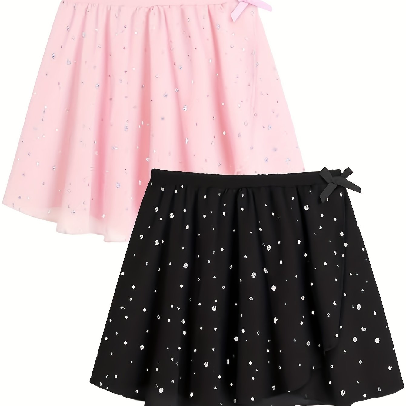 2pcs Girls Polka Dot Ballet Skirt Dance Gymnastics Cheerleading