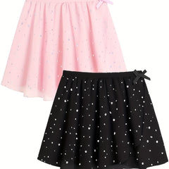2pcs Girls Polka Dot Ballet Skirt Dance Gymnastics Cheerleading