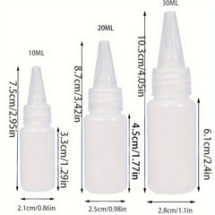 6pcs Empty Dropper Bottles 10ml 20ml 30ml Plastic Squeeze Bottle With Safety Cap