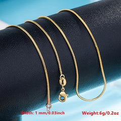 Copper Golden Plated Necklace Snake Bone Chain Clavicle Necklace