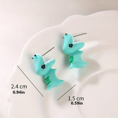 Animal Cartoon Stud Earrings Funny Bite Ear Piercing Jewelry