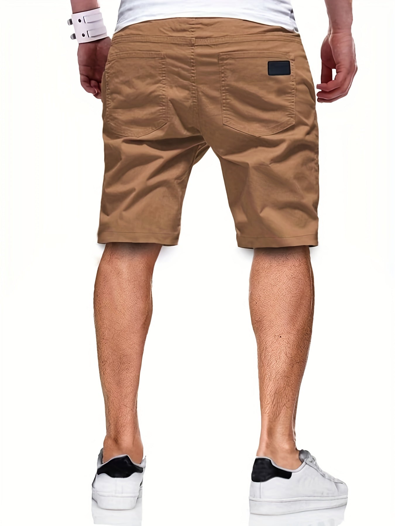 Men's Cargo Short Pants Drawstring Solid Loose Work Shorts