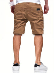 Men's Cargo Short Pants Drawstring Solid Loose Work Shorts