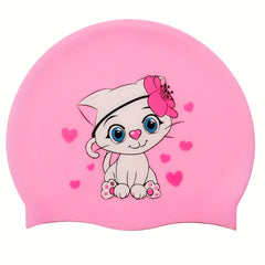 Silicone Animal Waterproof Swimming Cap Long Hair Anti slip Elastic Swim Cap