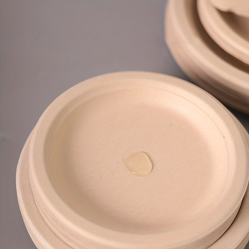 50pcs 15-17" Compostable Bagasse Plates Eco Friendly Biodegradable