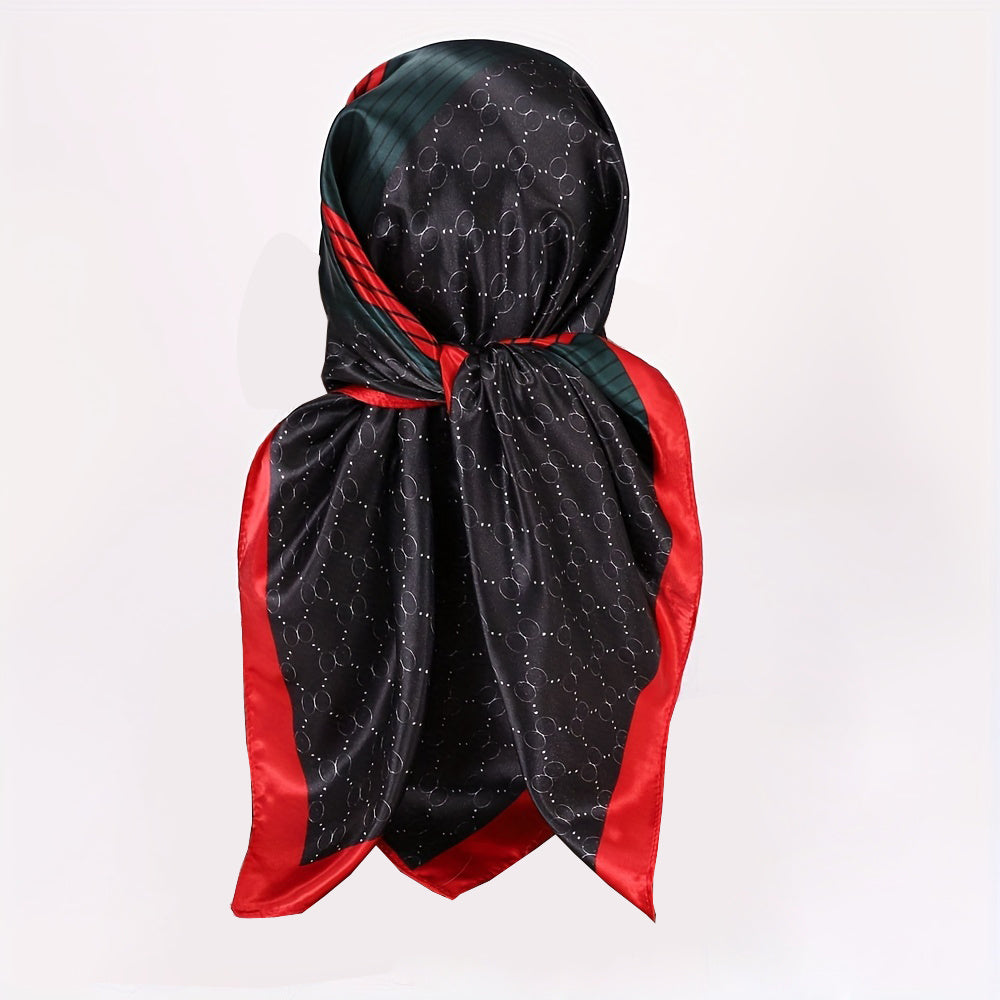 Unisex Motorcycle Striped Bandana Scarf with Flower Pattern