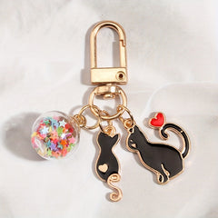 Cartoon Cat Keychain Animal Key Ring Purse Handbag Car Charm Phone Pendant Gift