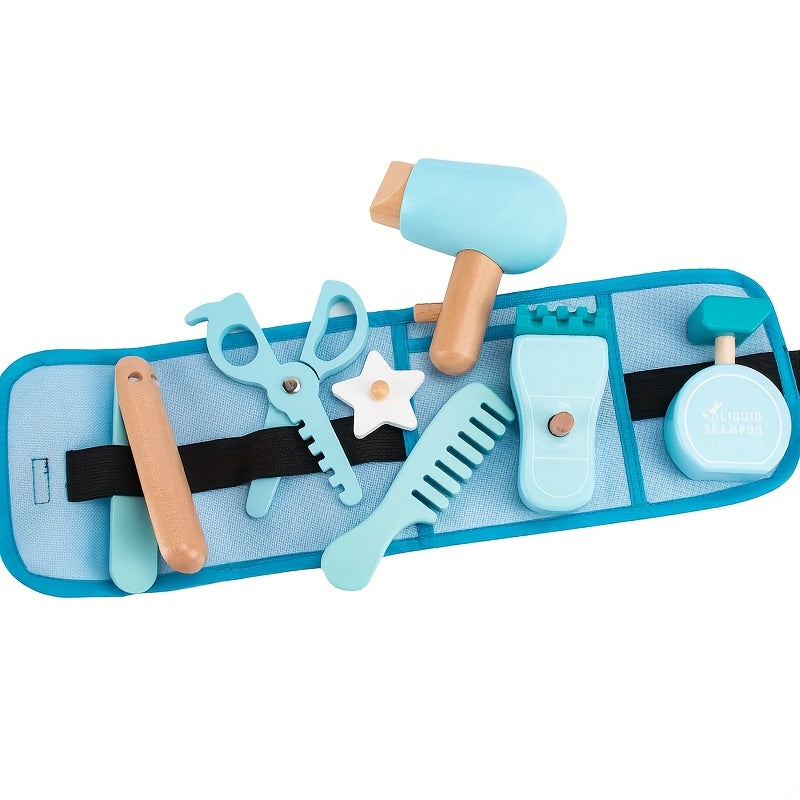 Barber Waist Bag Wooden Simulation House Role Playing Toy