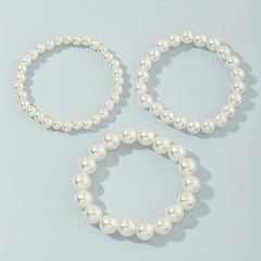 3pcs Girls Faux Pearl Beaded Bracelet Birthday Gift
