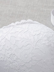 Bra Women's Plus Floral Lace Tassel Molded Cup Full Cover Comfort Bra