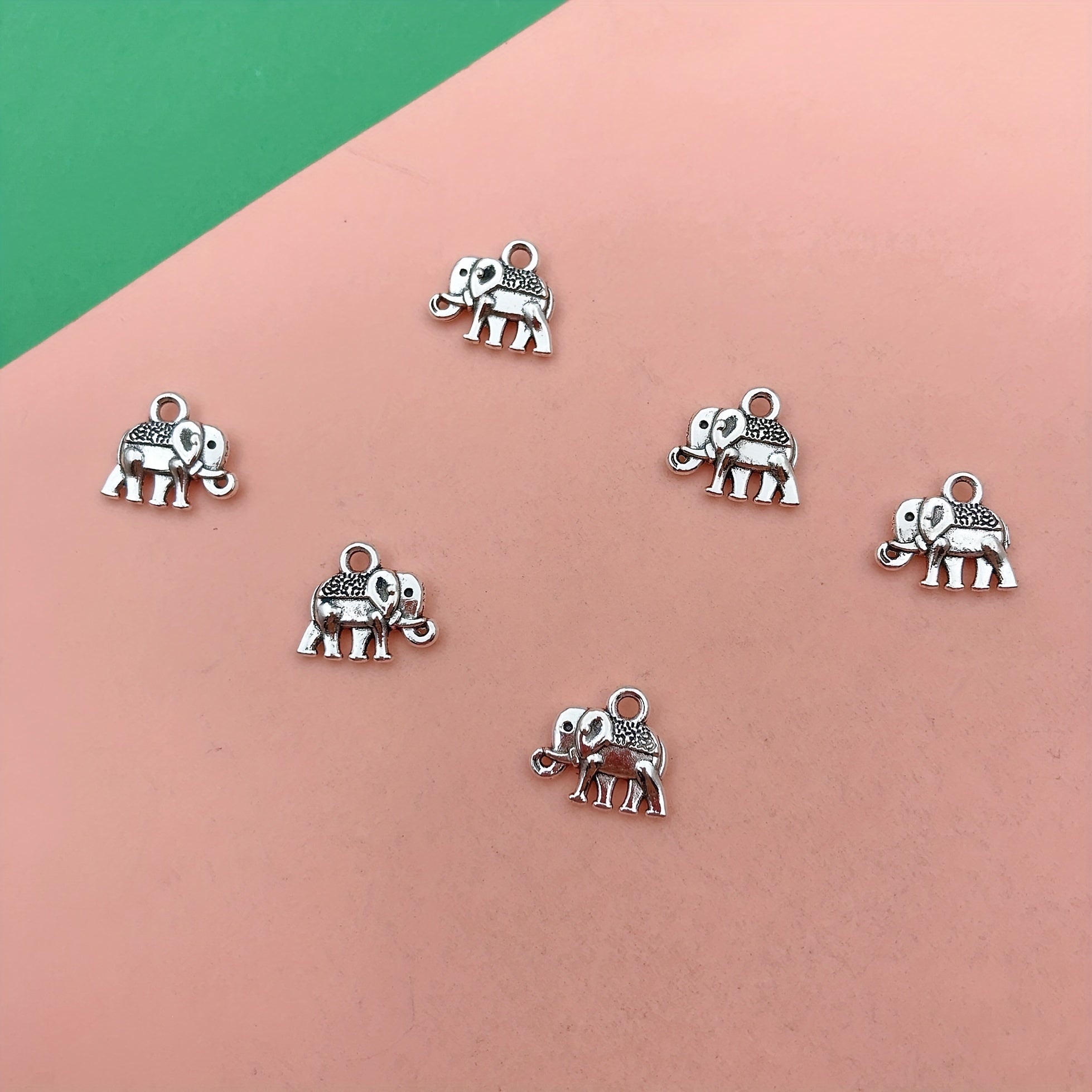 15pcs Elephant Pendant Charm for DIY Bracelets Necklaces Earrings