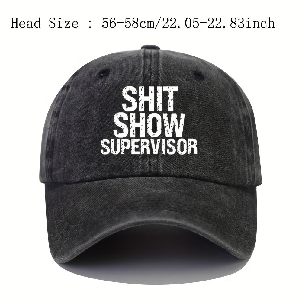 Adjustable Summer Casual Mens Peaked Cap with SHIT SHOW Letter Printing