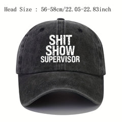 Adjustable Summer Casual Mens Peaked Cap with SHIT SHOW Letter Printing