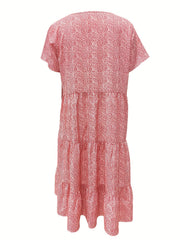  Dalmatian Print Smock Maxi Dress