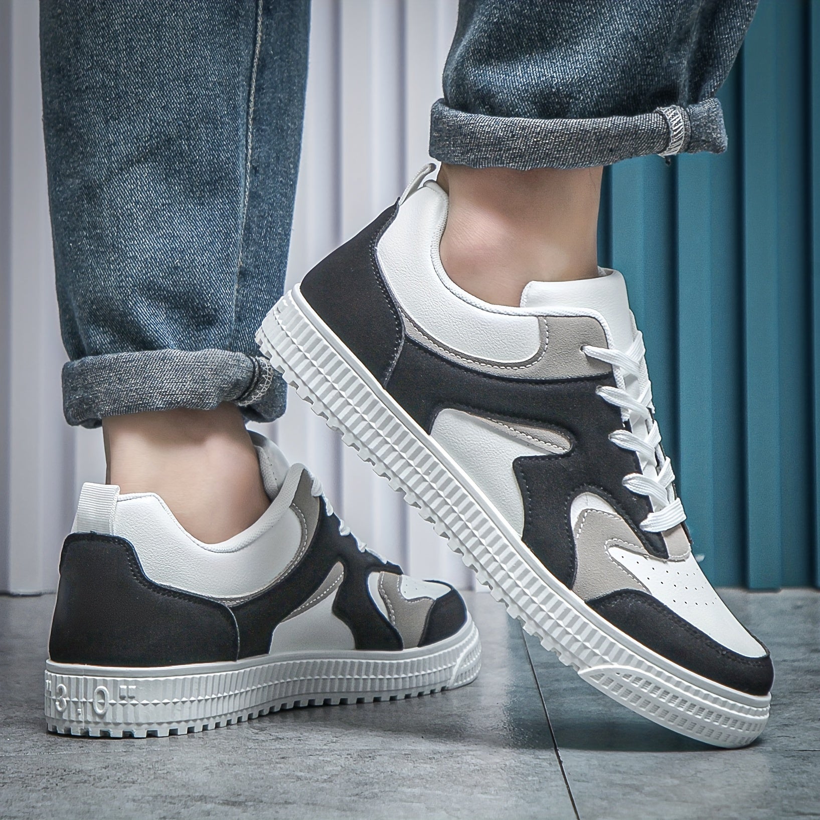 Men's Block Skate Shoes, Non Slip Casual Shoes For Youth