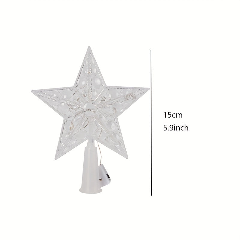 LED Christmas Tree Top Star Decoration Party Supplies Family Hotel