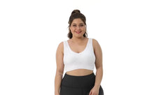  Sports Bra Women's Plus Solid Hollow Out Breathable Mesh Tank Bra