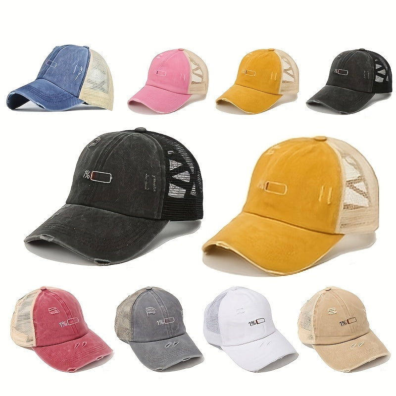 Distressed Mesh Trucker Hat Dad Hats For Women
