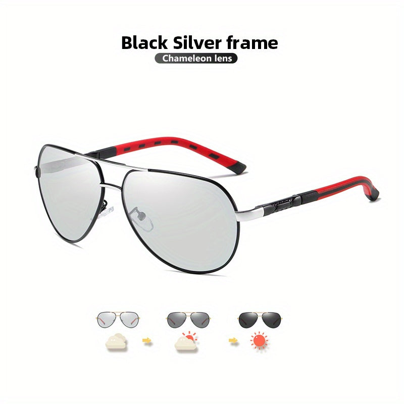 CoolPandas Aviation Sunglasses - Men's Photochromic Polarized Anti Glare Eyewear