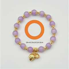 Purple Lotus Bead Bracelet - Ideal Gift for Her