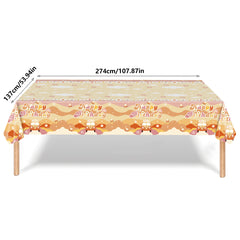 Rainbow Birthday Party Tablecloth, Disposable Hippie Bus Decoration