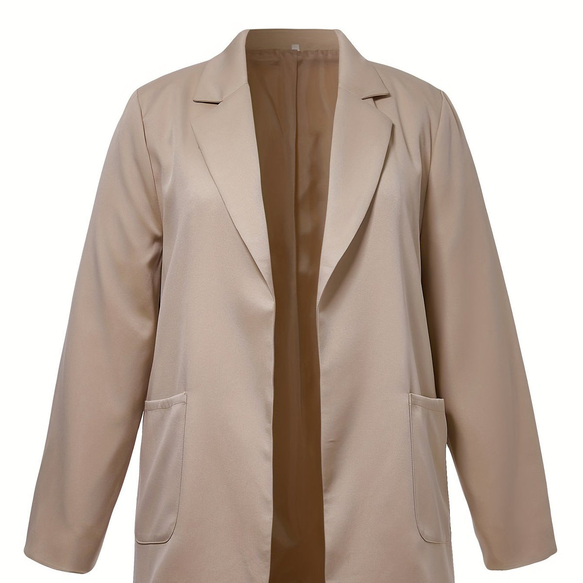  Casual Blazer Women's Plus Solid Long Sleeve Lapel Collar Workwear Bla