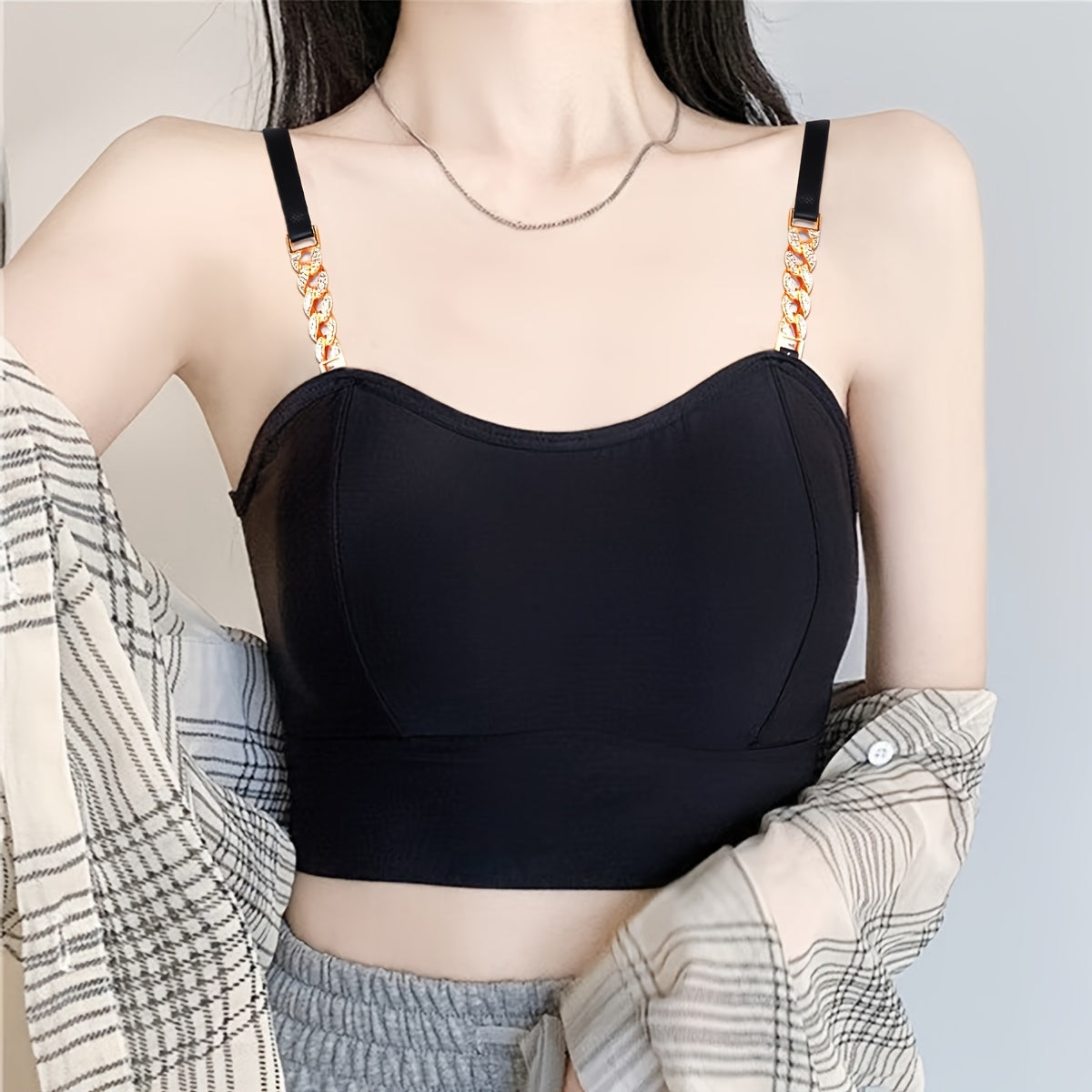Non-slip Underwear Straps Chain Linked Shoulder Straps