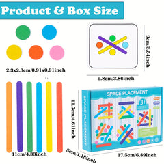 Wooden Rainbow Stick Thinking Puzzle Toy Matching Game Montessori 