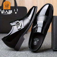 LAORENTOU Men's Leather Elevator Shoes Non Slip Formal for Business Wedding
