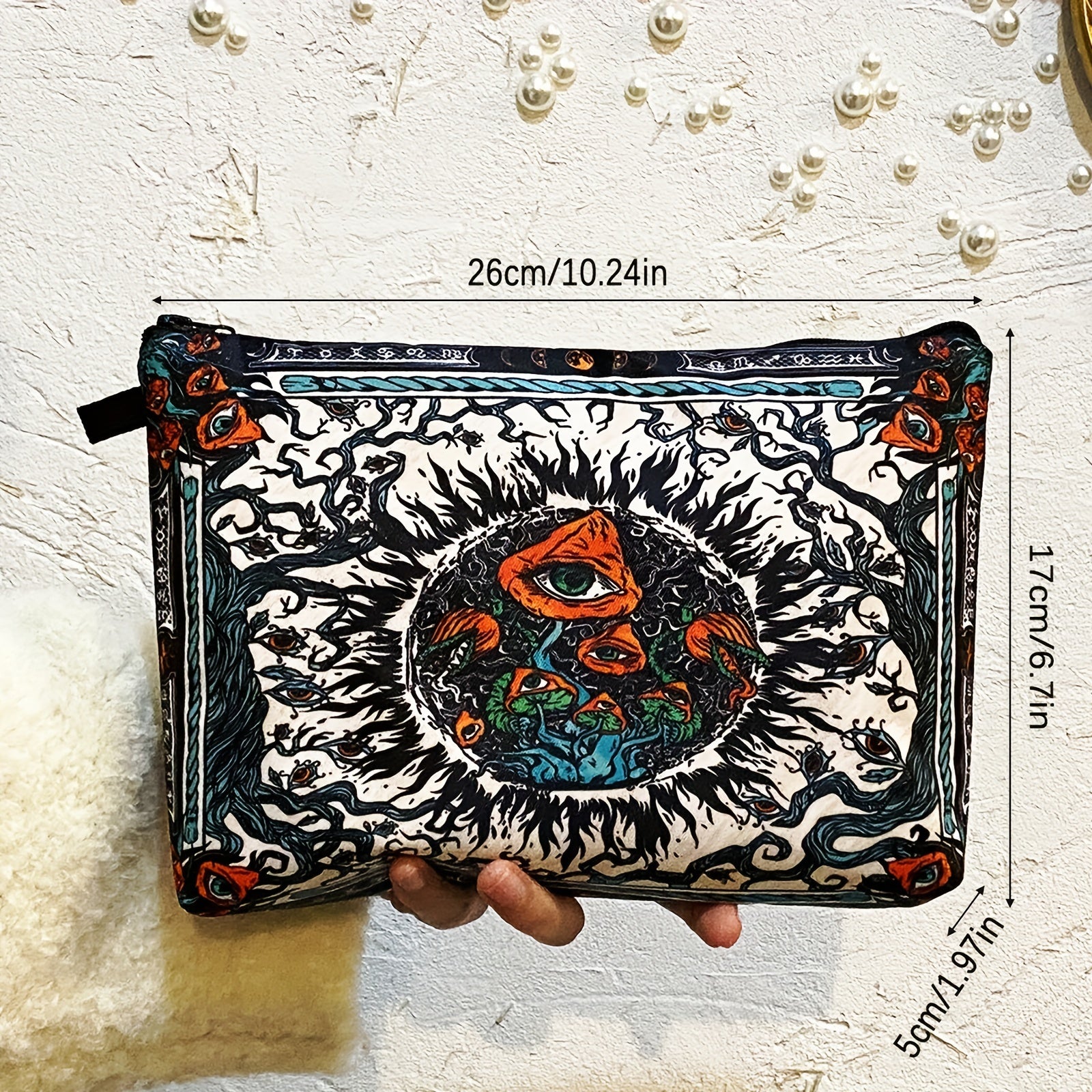 Gothic Pattern Carry On Bag Vintage Makeup Pouch