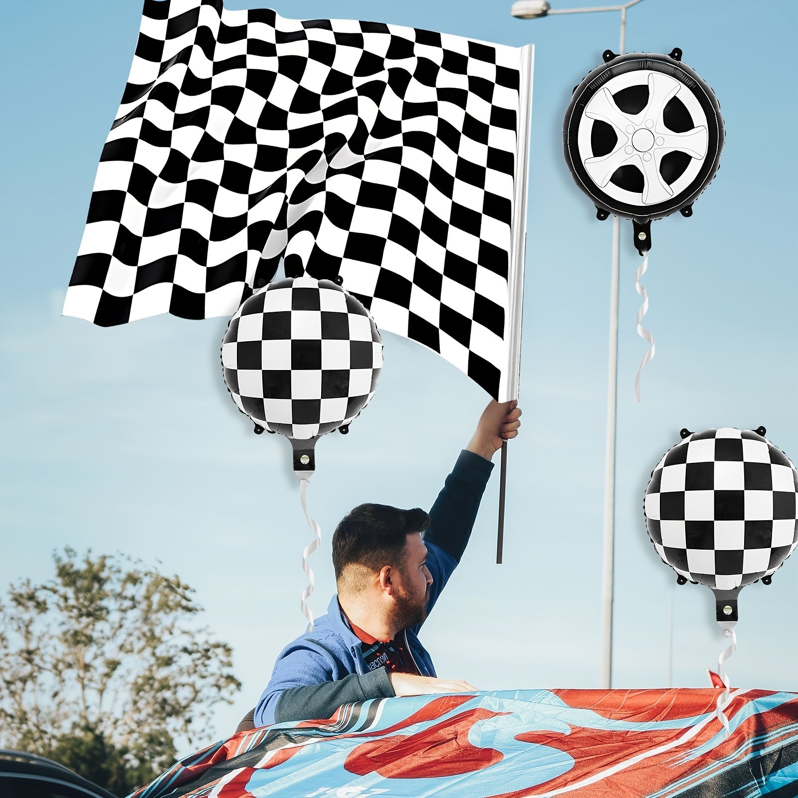 12pcs Race Car Birthday Party Supplies Balloons Set