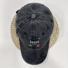 JESUS CALL Washed Denim Baseball Cap For Men And Women