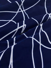  Abstract Stripe Print Wide Leg Trousers