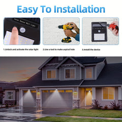 2pcs Motion Sensor Solar Light Waterproof Outdoor Garden Lights