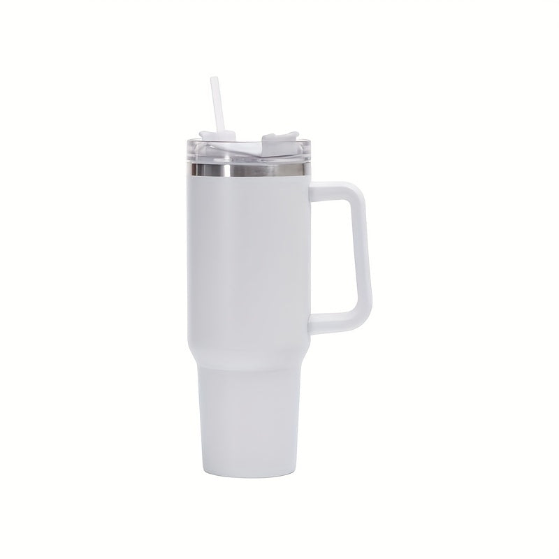 Stainless Steel Water Cup With Handle And Straw 40oz