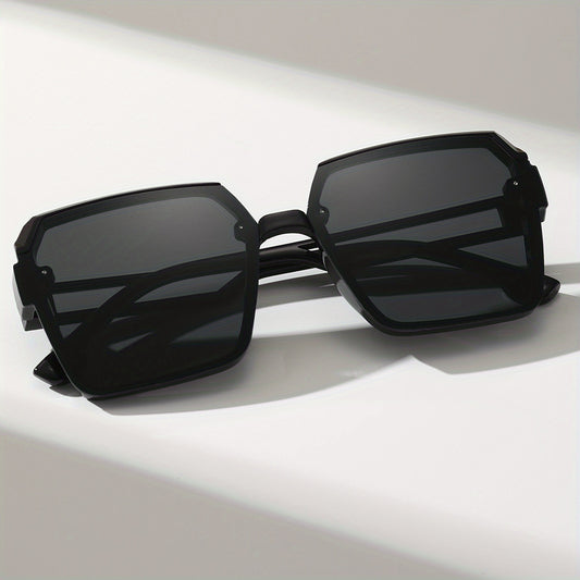 Oversized Square Sunglasses Y2K Hollow Temple UV400