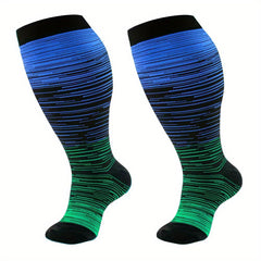 3 Pairs Plus Size Compression Socks 20 30 Mmhg Knee High Support Stockings
