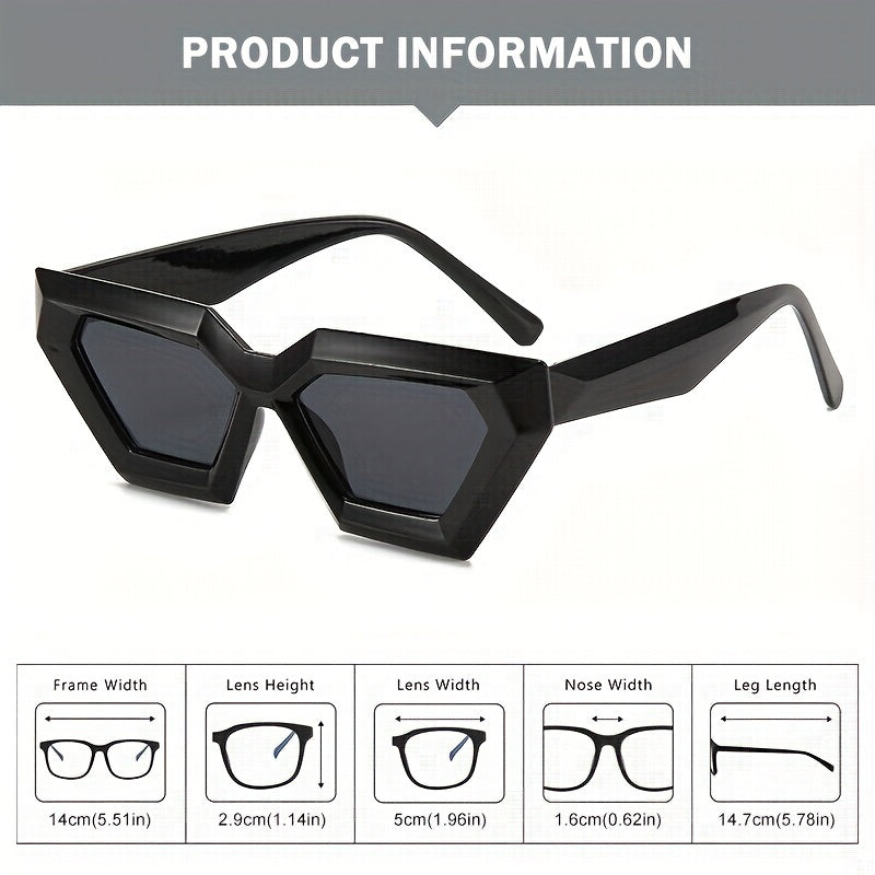 Men's Vintage Cat Eye Large Frame Sunglasses UV400 Protection