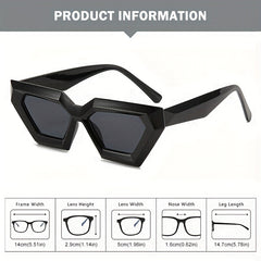 Men's Vintage Cat Eye Large Frame Sunglasses UV400 Protection