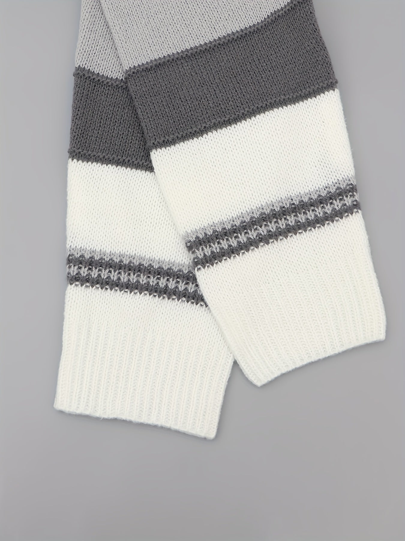  Colorblock Stripe Print Sweater