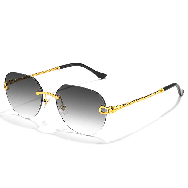 Retro Sunglasses Pilot Round Alloy Eyewear Men Women Gradient Sunshades UV 400