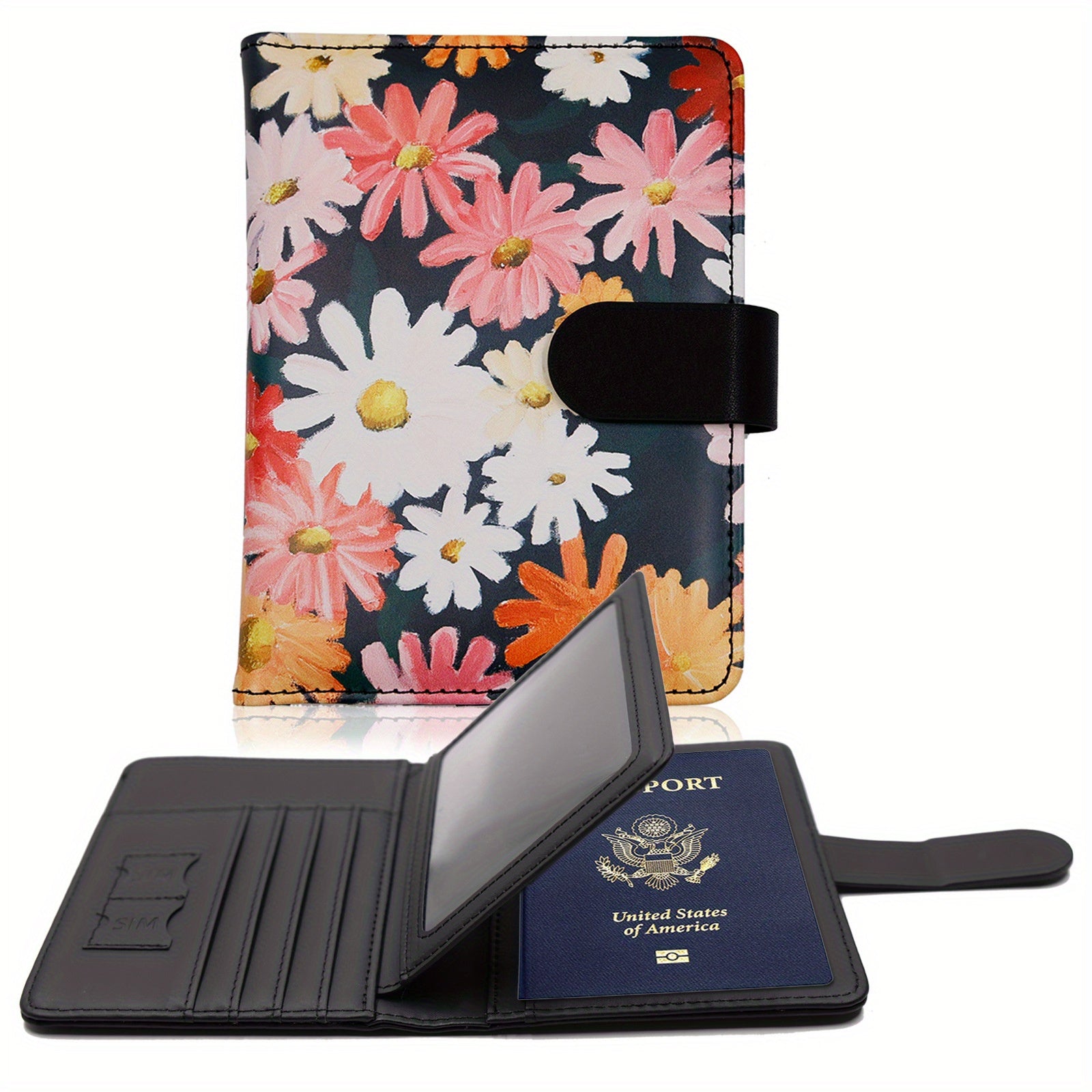 Floral Passport Holder Credit Cards Holder Waterproof Document Travel Accessorie