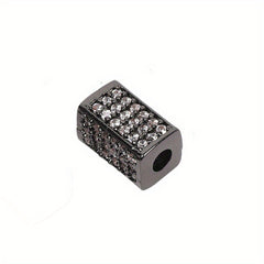 Brass CZ Tube Bead Bracelet Pendant Micro Inlaid Gasket DIY Jewelry