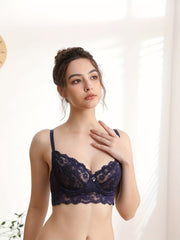 Floral Lace Push Up Bra Comfy & Breathable Intimates Bra