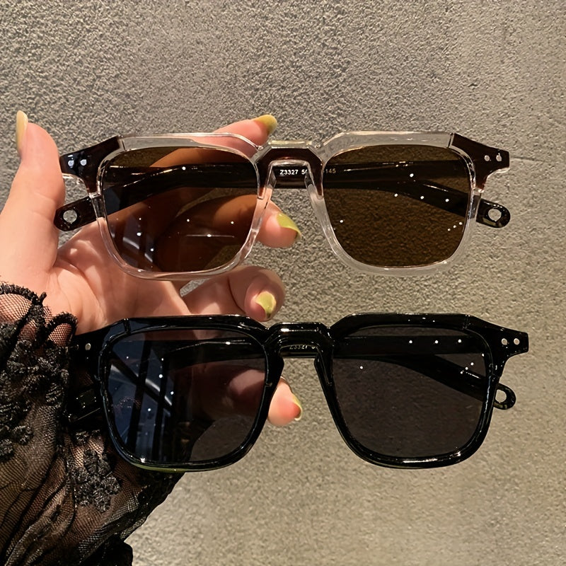 Y2K Clear Square Sunglasses for Women Men UV400 Sun Shades Glasses