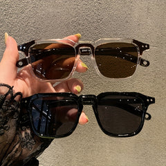 Y2K Clear Square Sunglasses for Women Men UV400 Sun Shades Glasses