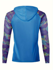 Men's Colorful Raglan Sleeve UPF 50 Sun Protection Hoodie Long Sleeve