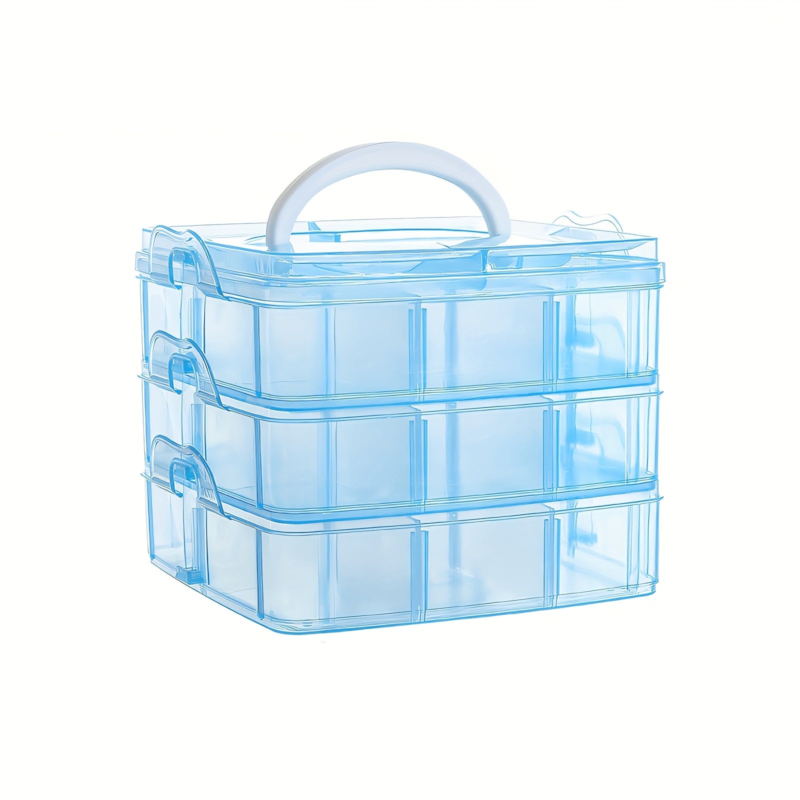 Plastic Jewelry Box Craft Storage Box 18 Grids