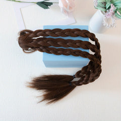 Synthetic Braided Ponytail Extensions Y2K Hairpiece for Women Girls